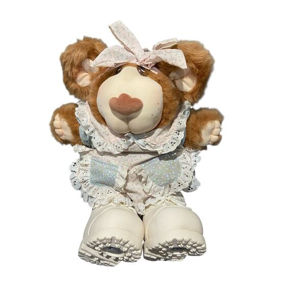 Vintage Furskins stuffed plush Teddy Bear Persimmon Coleco 1985 14” - Picture 1 of 3